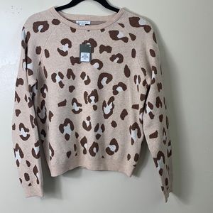 Primark cream/brown animal print sweater size 14/16